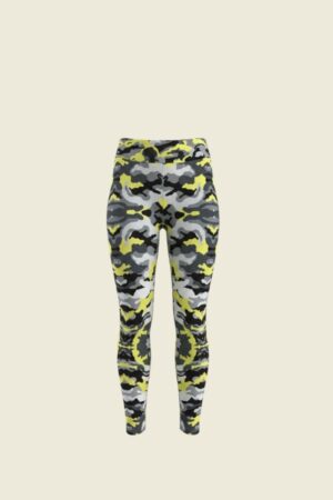 Calza Outlet Estampado Camuflaje Amarillo y Gris Sublimado Niña