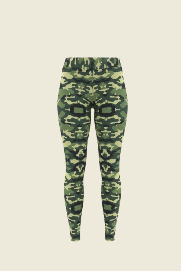 Calza Outlet Estampado Camuflaje Verde Suplex
