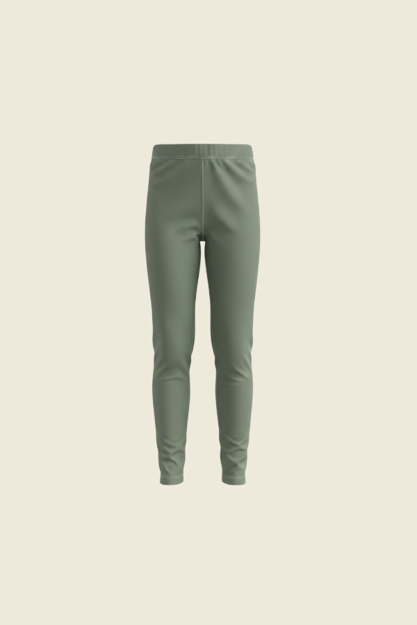 Calza Outlet Unicolor Verde Olivo Niña