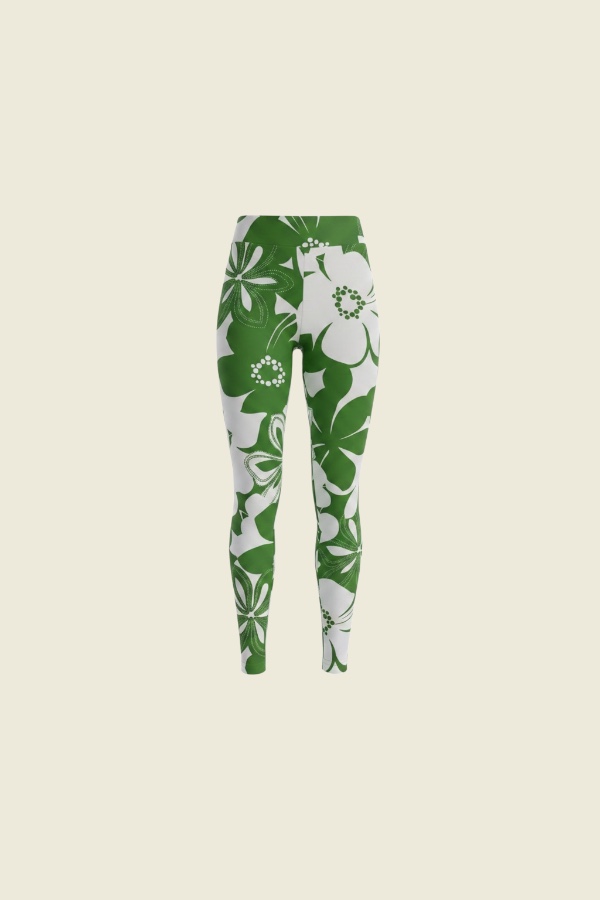 Pack Mamá e hija Calza Estampada Flores verde - Spiral Urban - Imagen 2