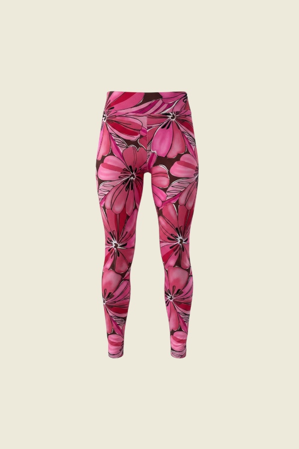 Pack Mamá e hija Calza Estampada Flores fucsia - Spiral Urban - Imagen 2