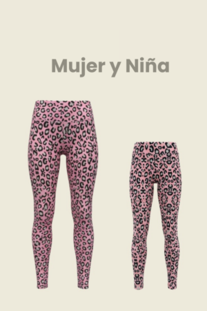 Pack Mamá e hija Calza Sublimada Animal Print Palo Rosa - Spiral Urban